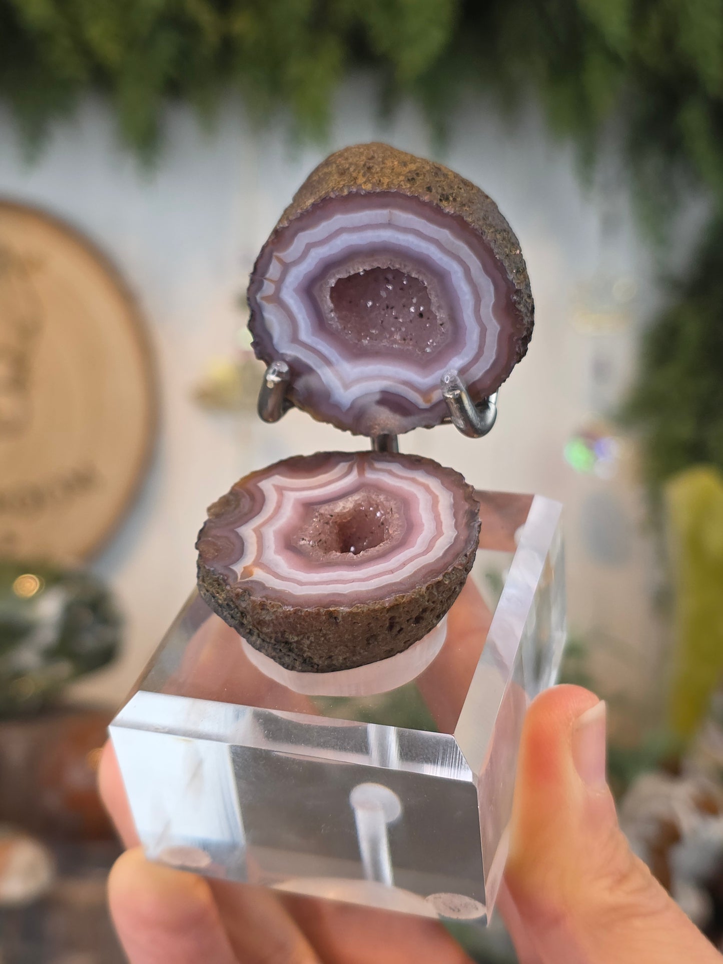 Zhanguo Agate Geode with Custom Stand F