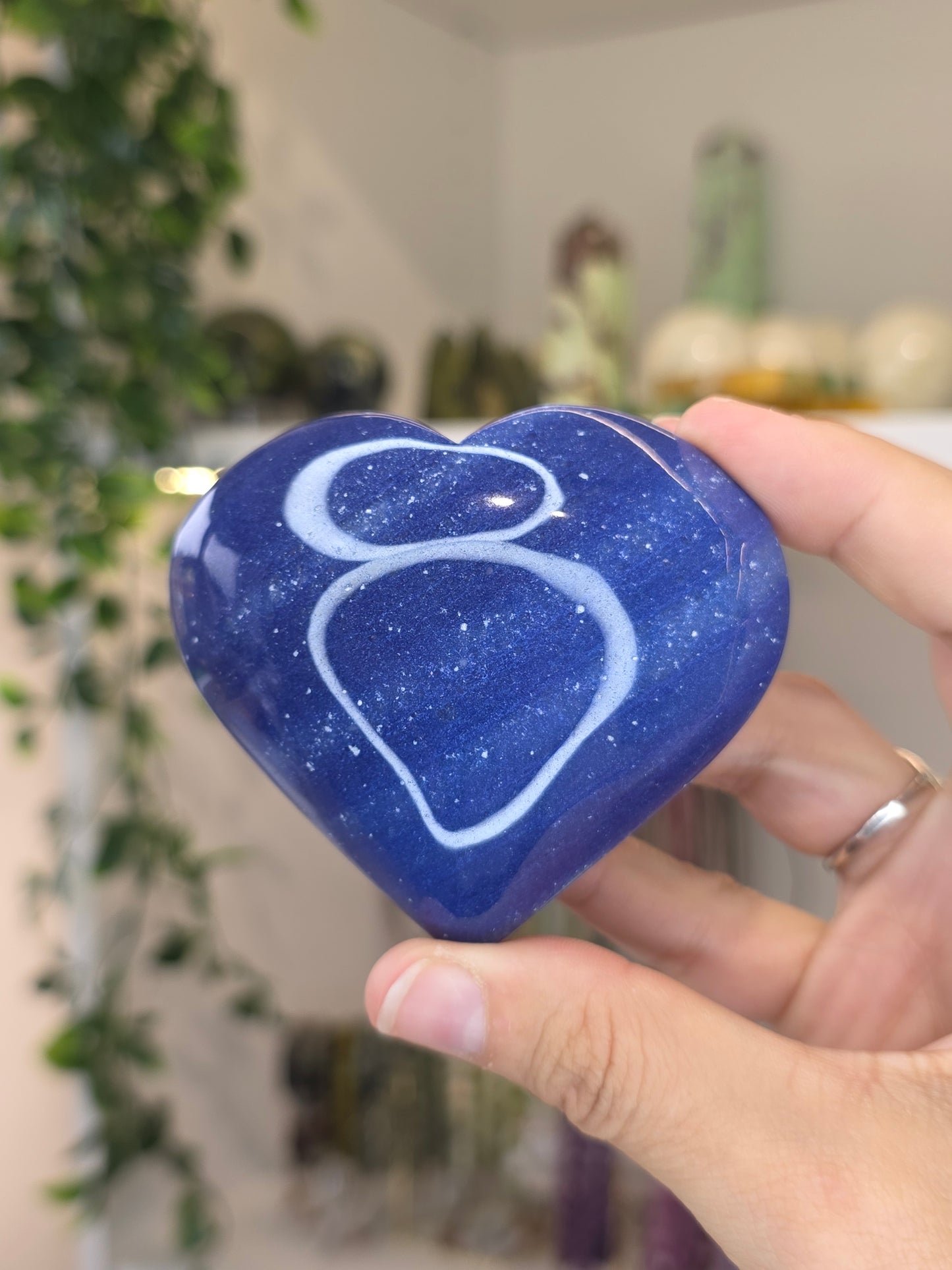 Brazilian Blue Aventurine Large Puffy Hearts