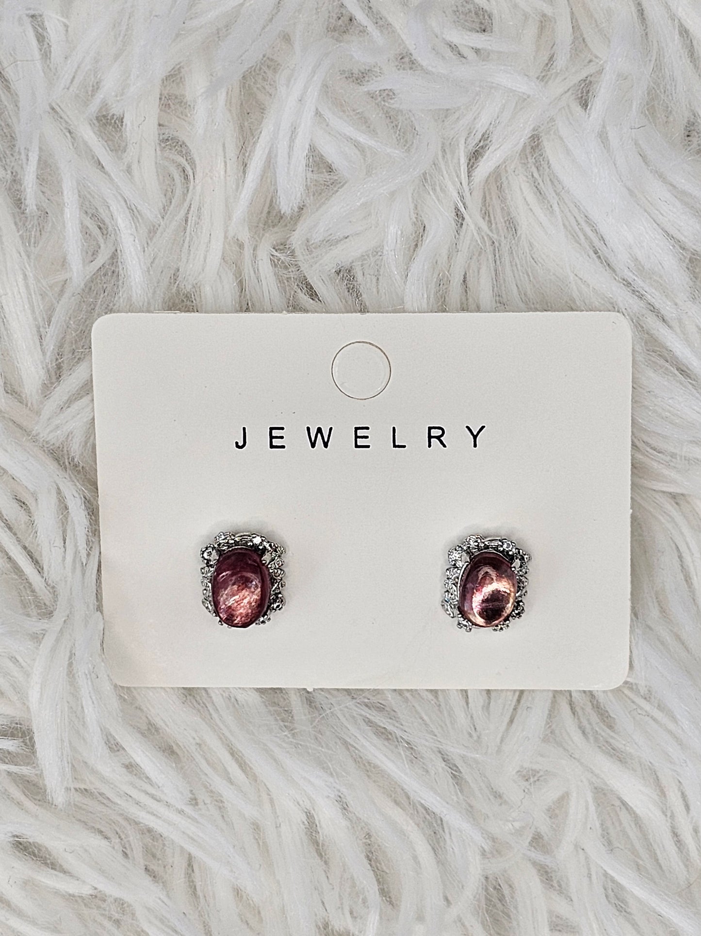S925 Silver Purple Mica Earrings - MAS0880