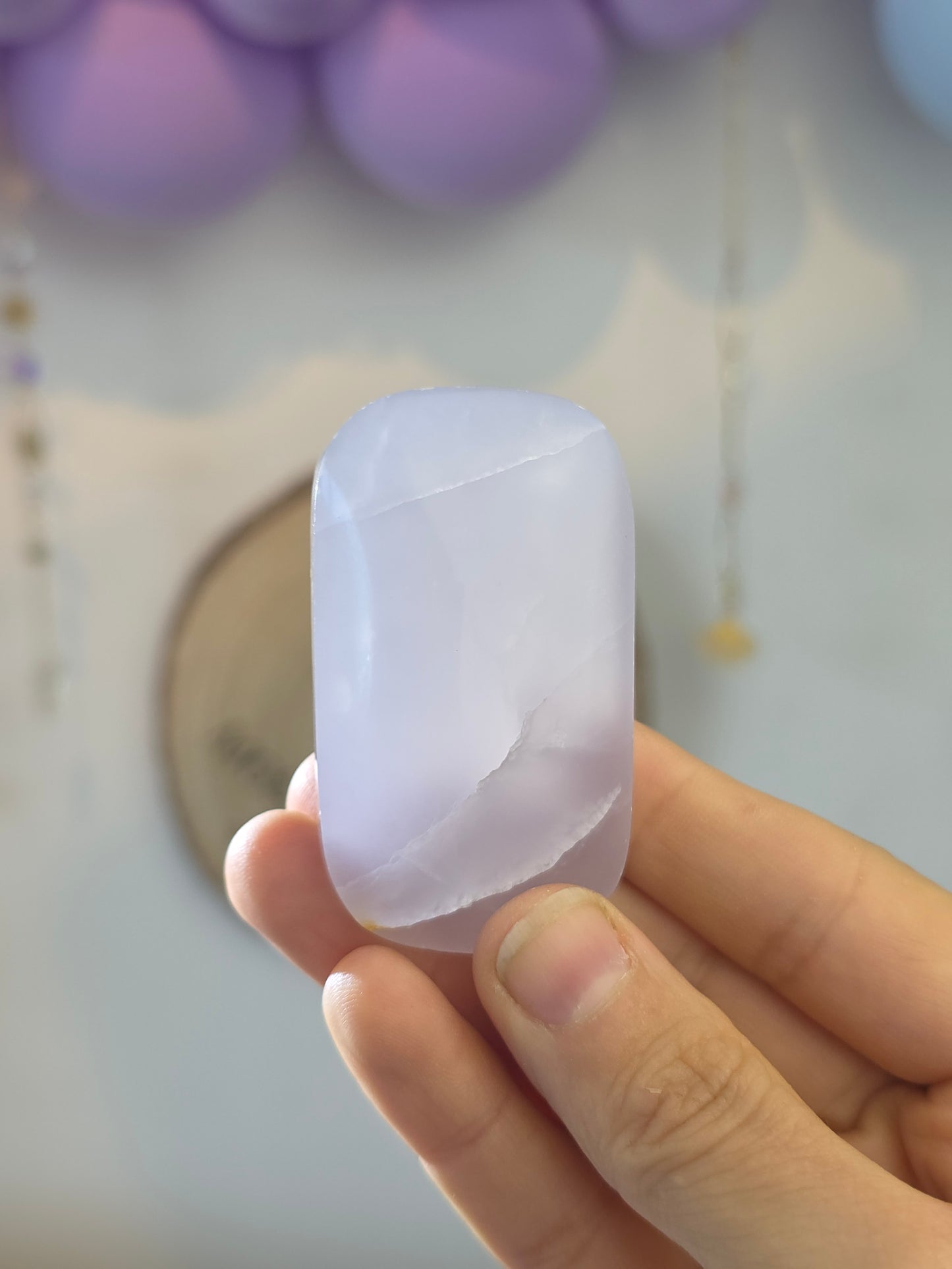 Chinese Yttrium Flourite Palm Stones - Purple