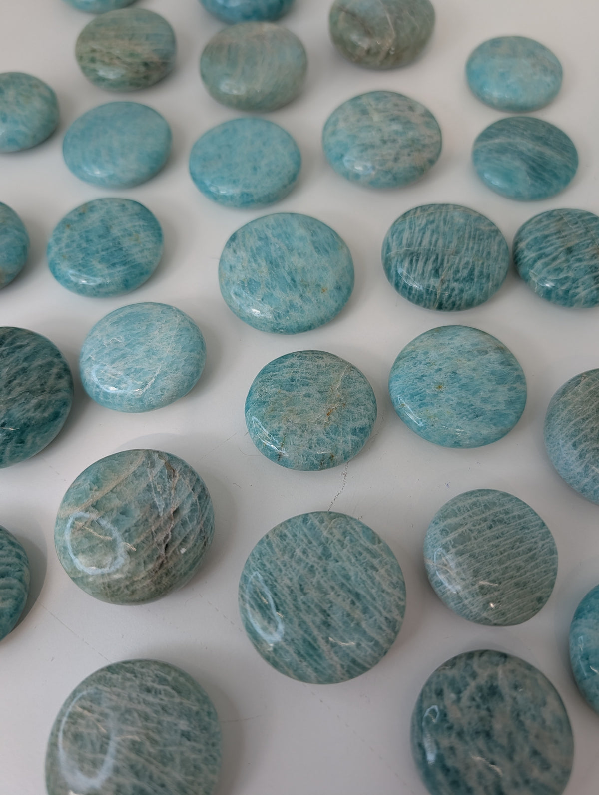 Intuitively Chosen Brazilian Amazonite Button Flat Stones
