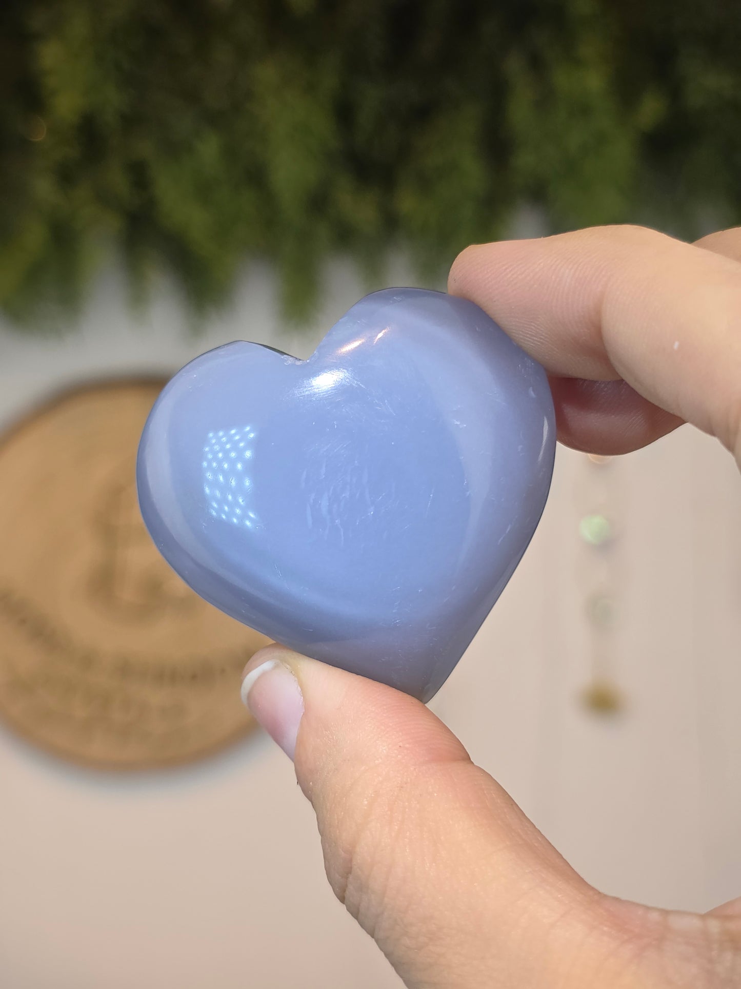 Blue Chalcedony Puffy Hearts