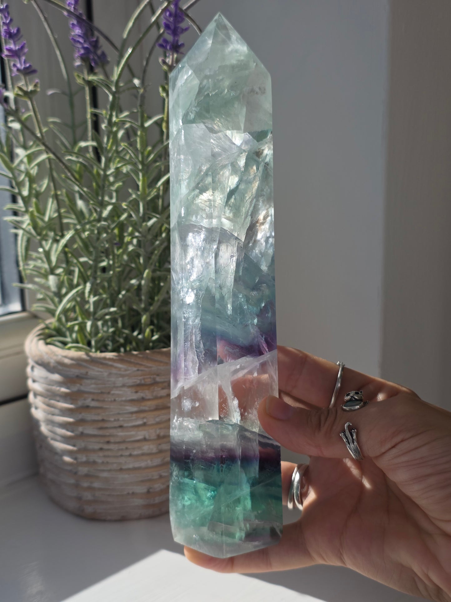 Large Rainbow Fluorite Tower