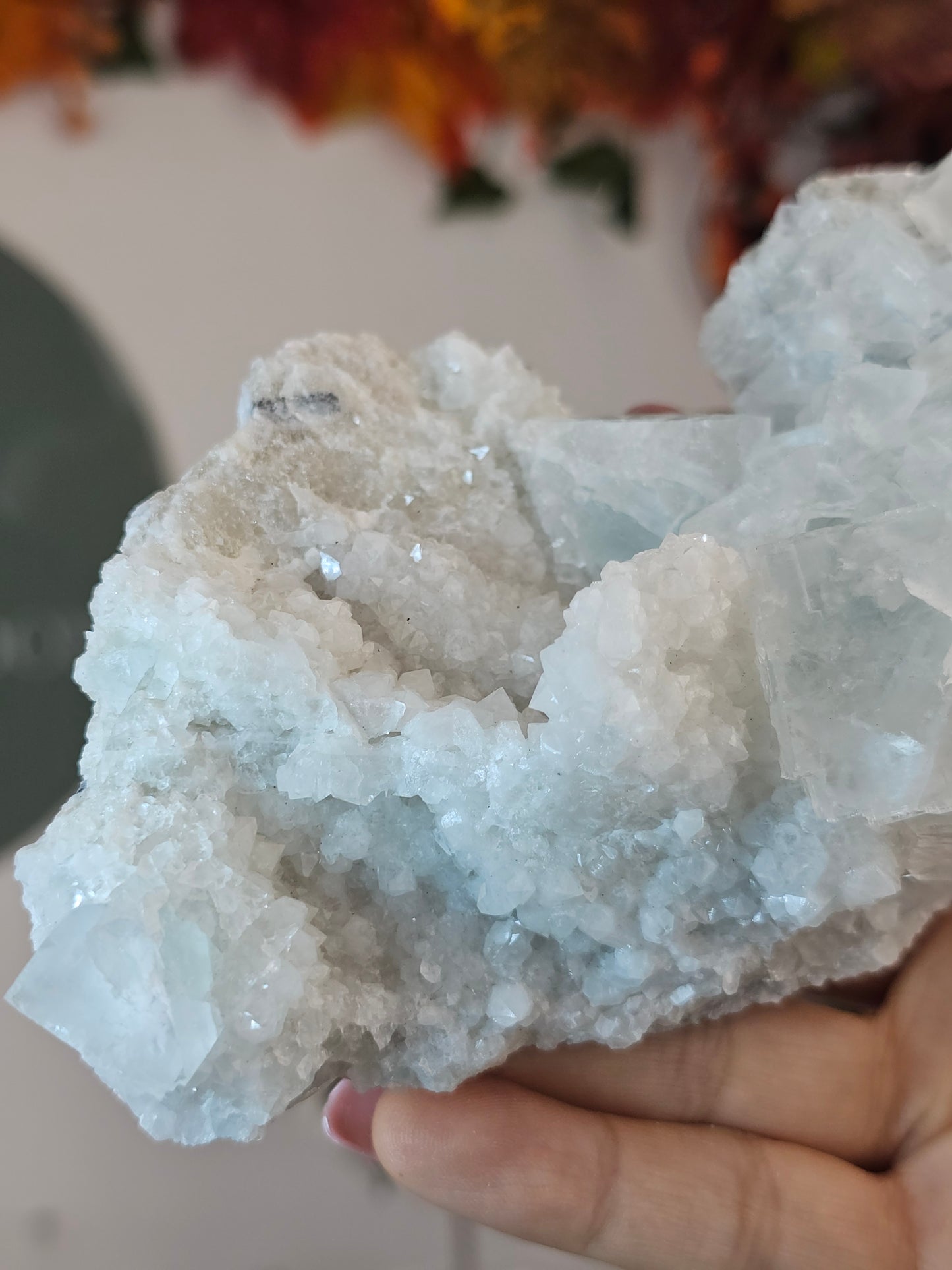 Icy Blue Fluorite with Sugar Calcite and Galena E - MAS1686