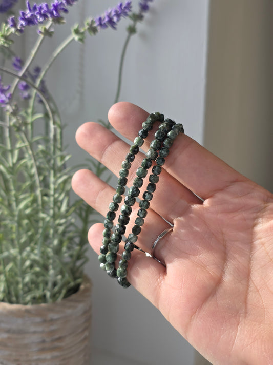 Seraphinite - Cubic Facetted Bracelet 5mm