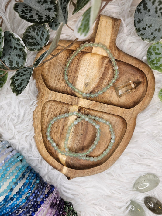 Green Moonstone 5mm Bead Bracelet - MAS1025
