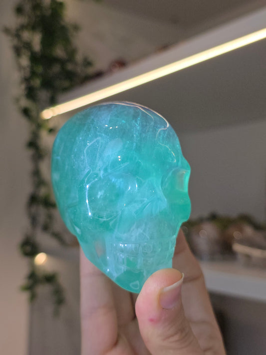 Candy Fluorite Skull Carving