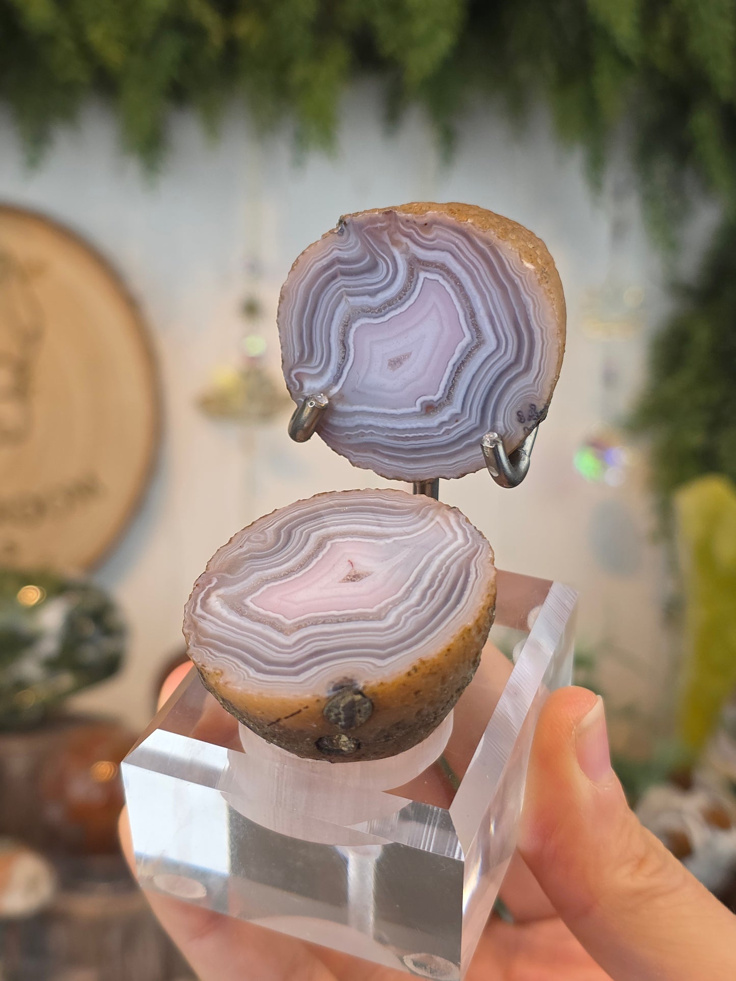 Zhanguo Agate Geode with Custom Stand A