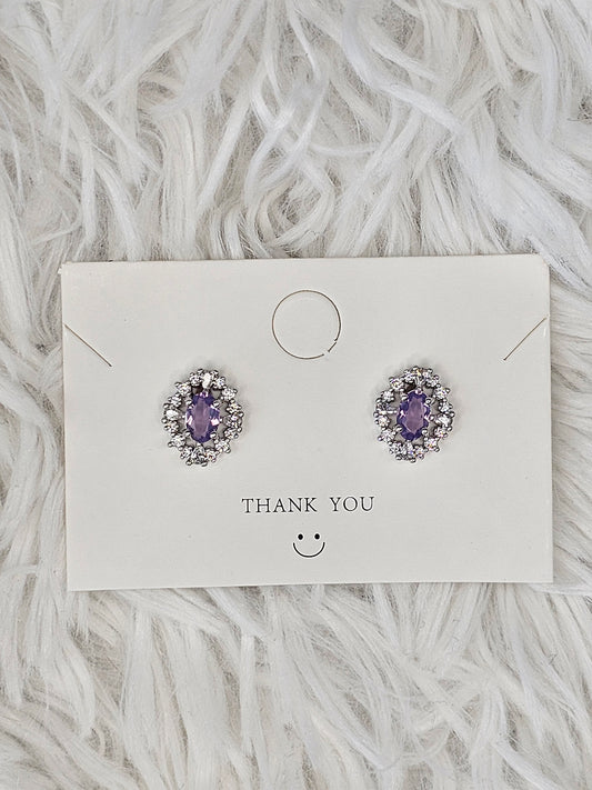 S925 Silver Lavender Jade Earrings - MAS0860