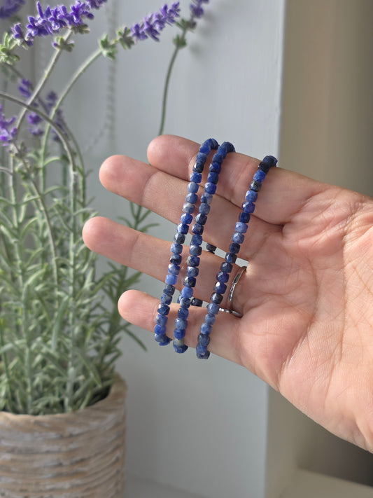 Sodalite - Cubic Facetted Bracelet 4mm