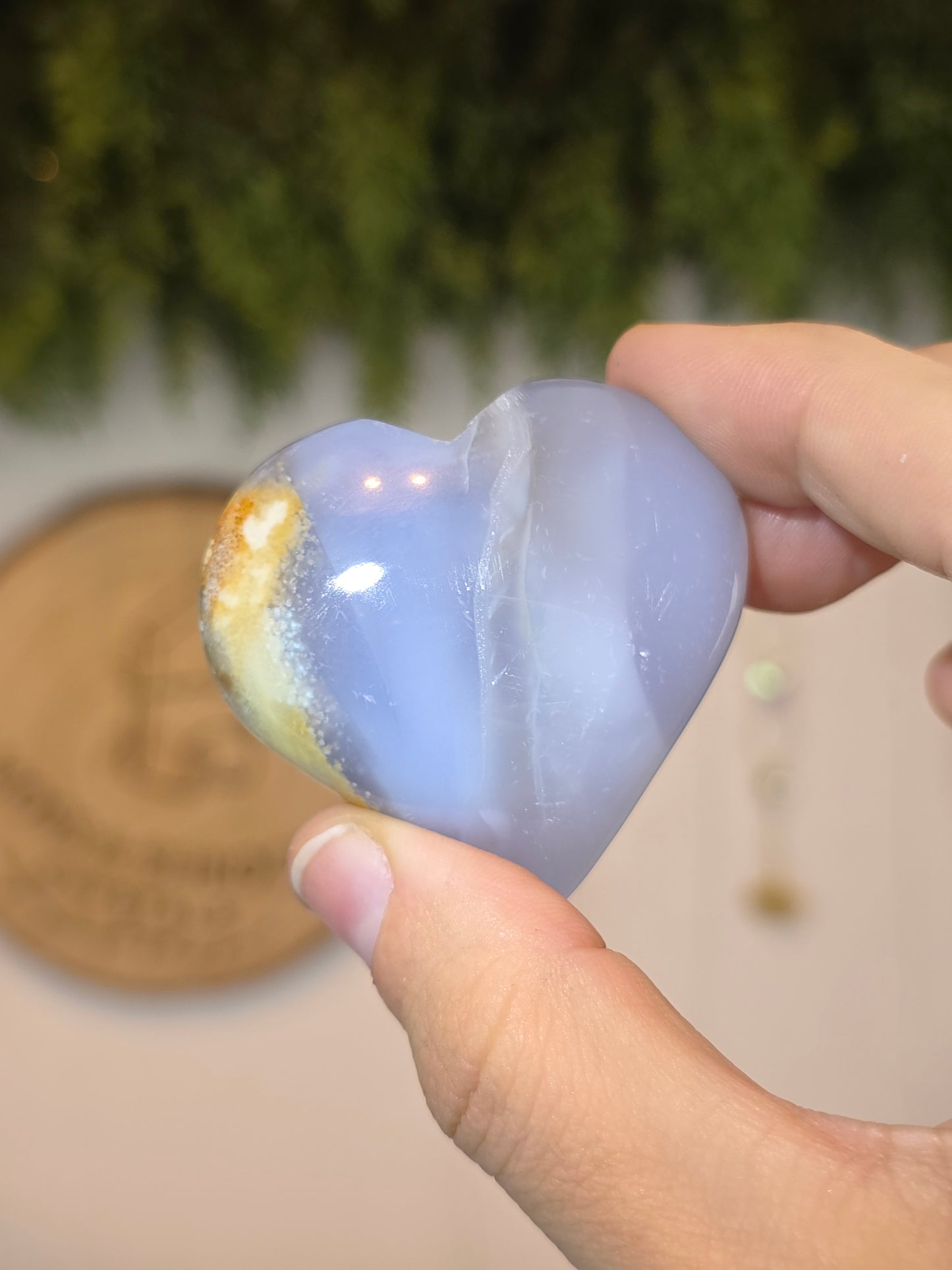 Blue Chalcedony Puffy Hearts