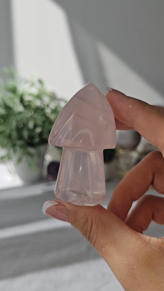 Rose Quartz Mushroom  - MAS0380
