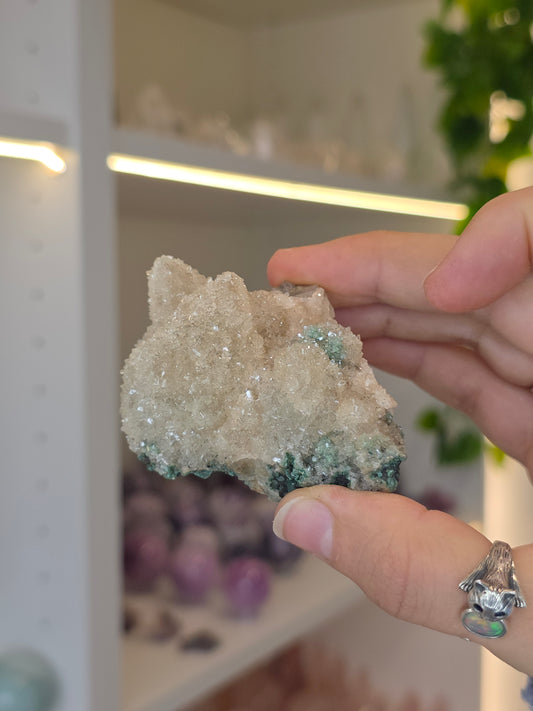Sugary Dogtooth Calcite with Heulandite and Stilbite from Madhya Pradesh, India - S24
