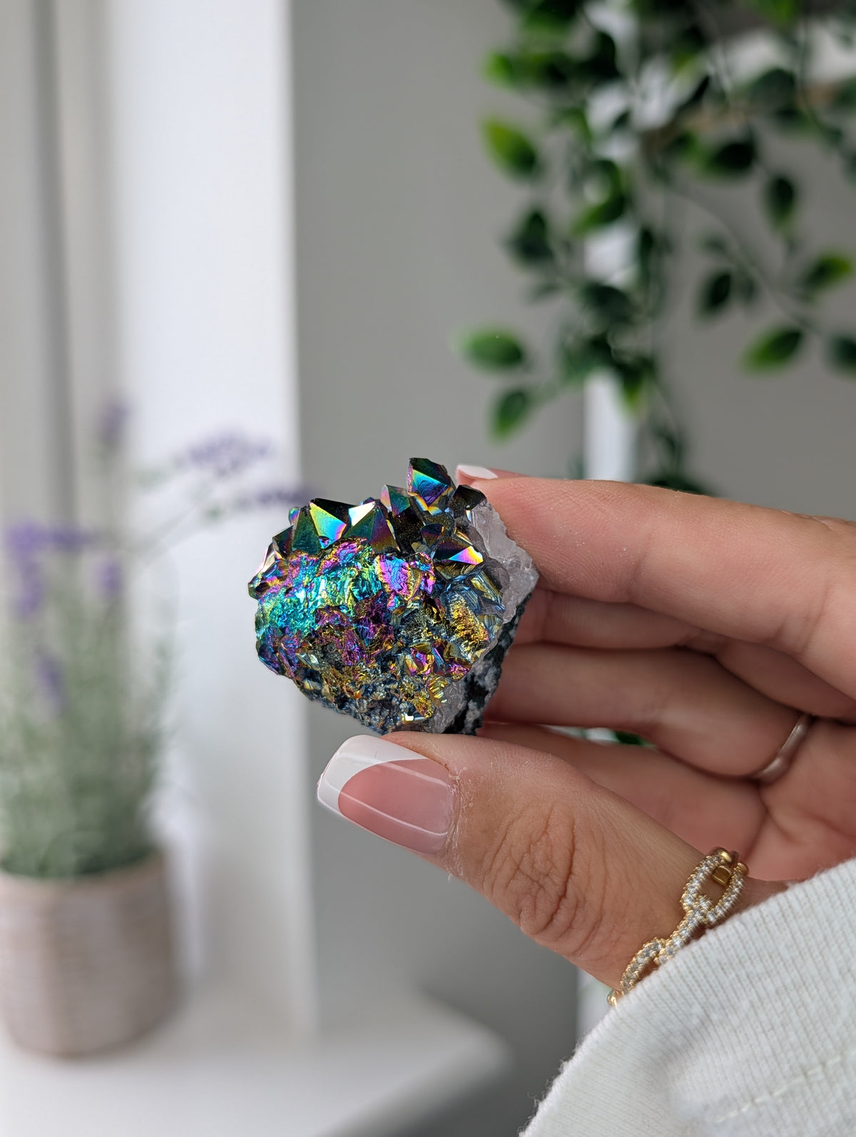 Brazilian Titanium Aura Amethyst Clusters