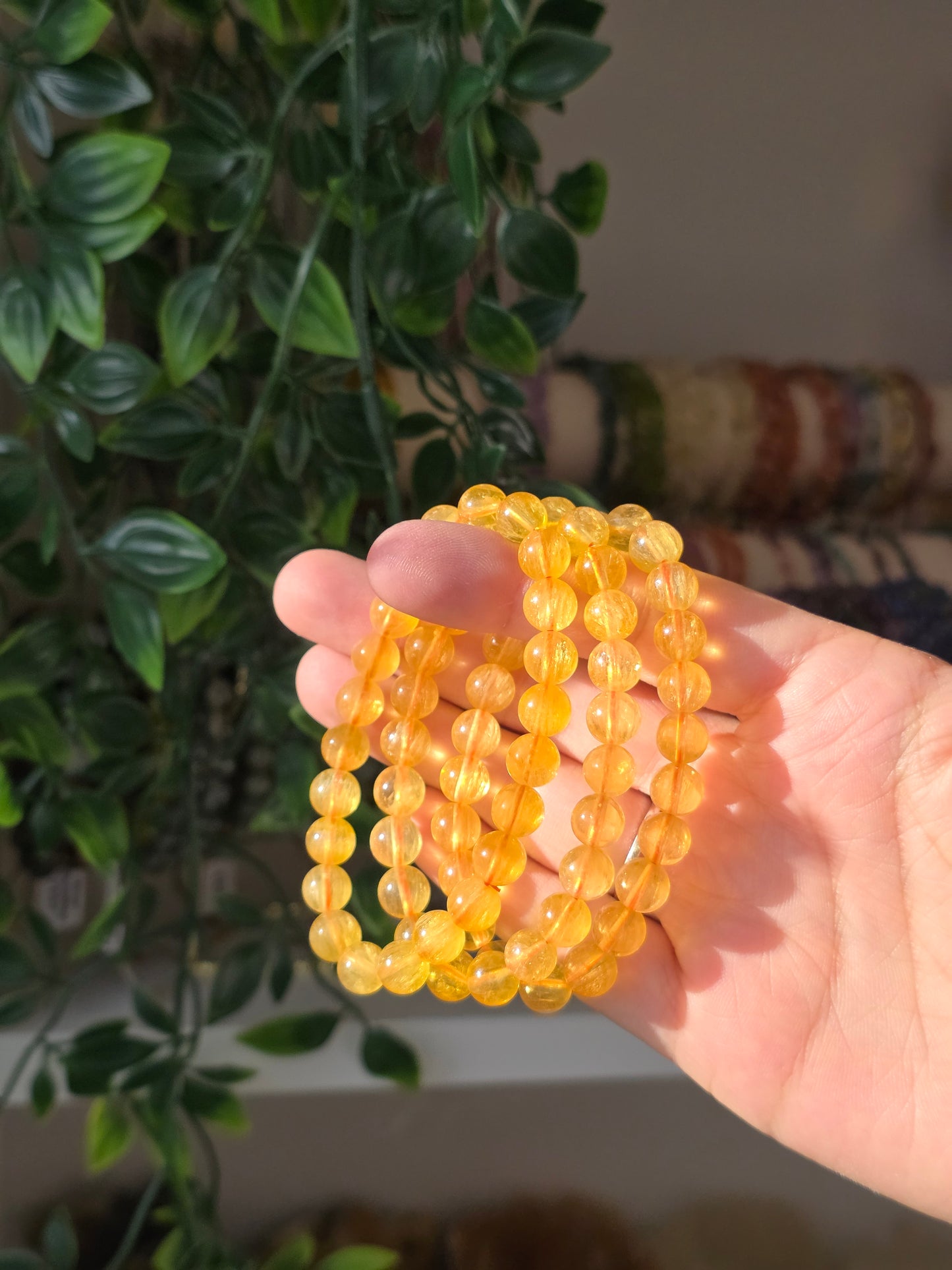 Yellow Fluorite - Round Bead Bracelet 8mm