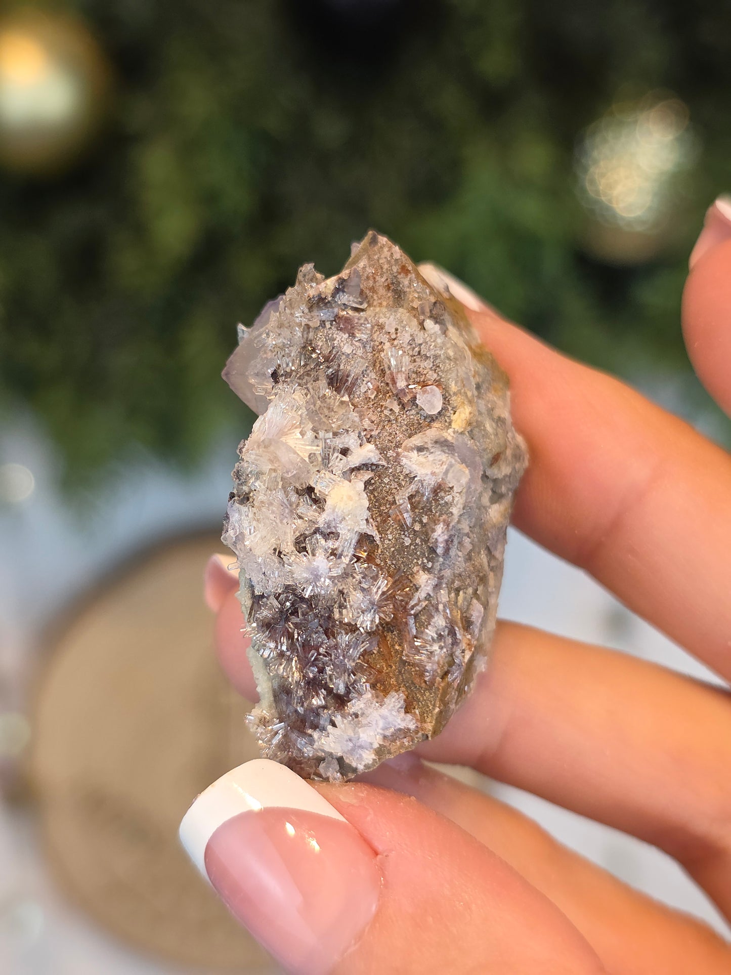 UV reactive Creedite with Purple QR Fluorite from the Dachang Mine, Guizhou, China - MAS6128