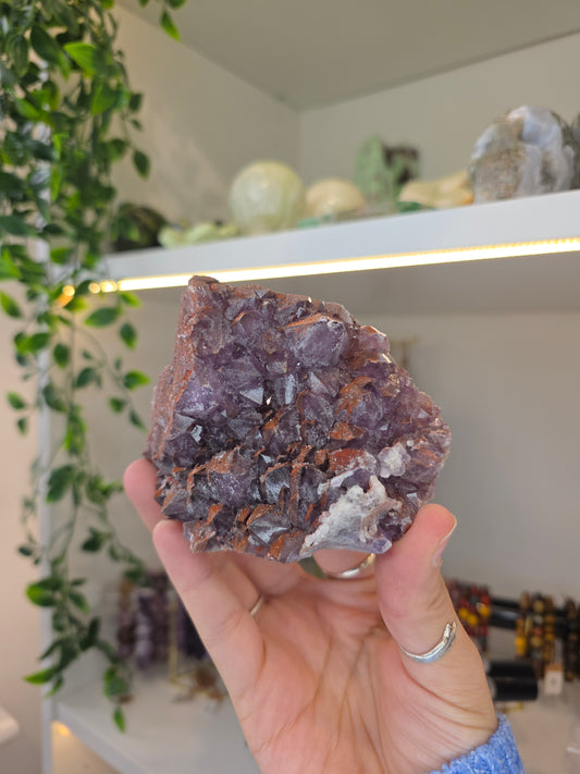 'Alien Amethyst' Hemitite Included Amethyst from Hyderabad, India P