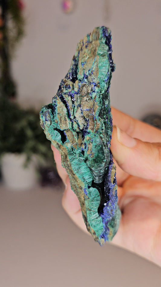 Azurite with Malachite Specimen K - MAS0502