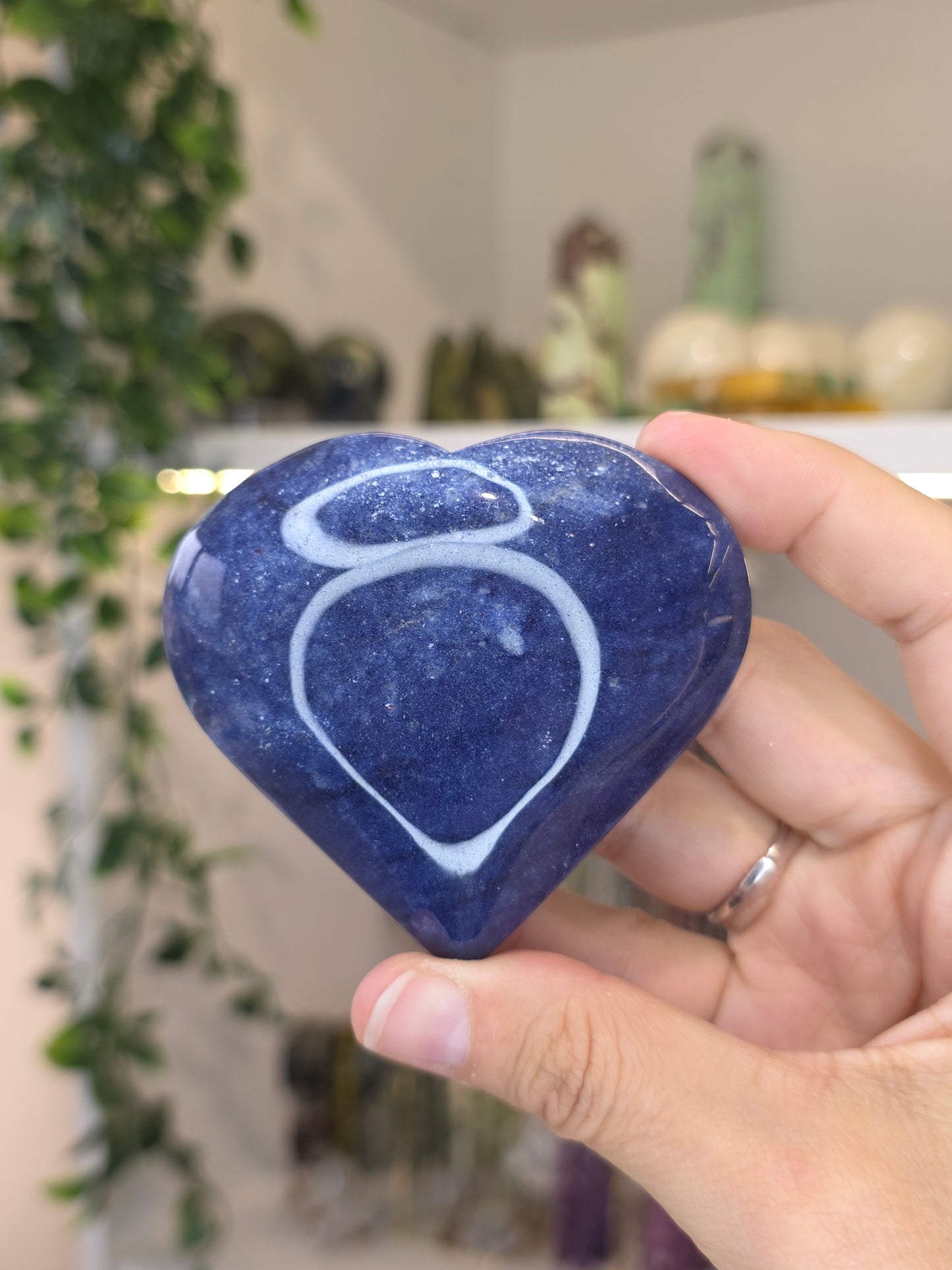 Brazilian Blue Aventurine Large Puffy Hearts