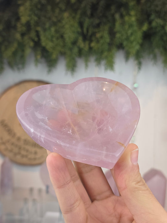 Rose Quartz Heart Bowl B