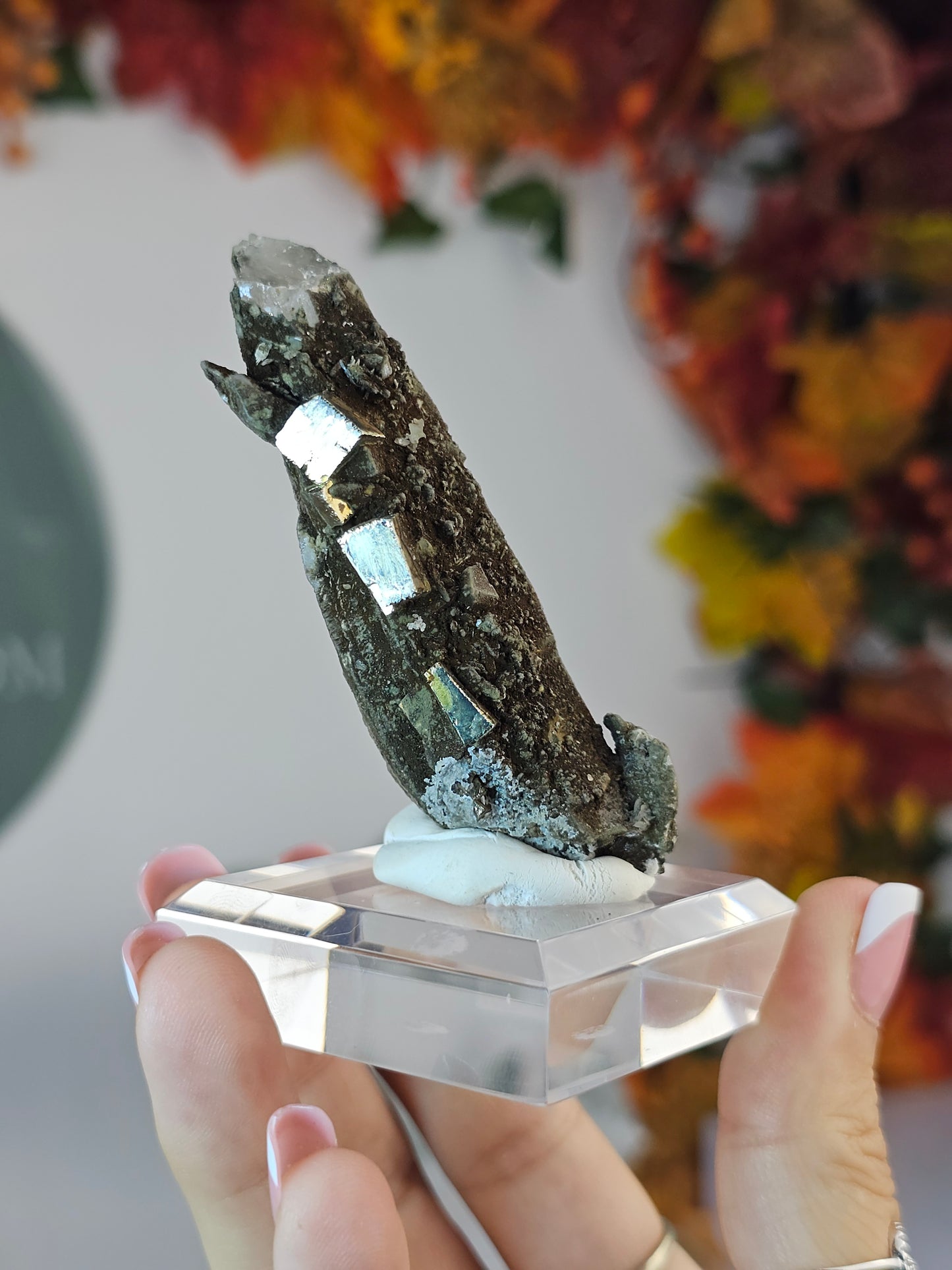 Candle Quartz with Cubic Pyrite from Inner Mongolia - MAS2999