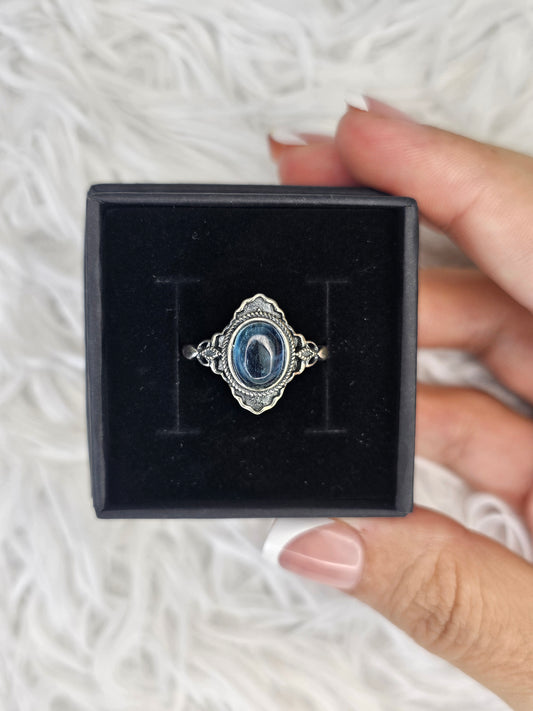 S925 Silver Adjustable Aquamarine Ring - MAS0945