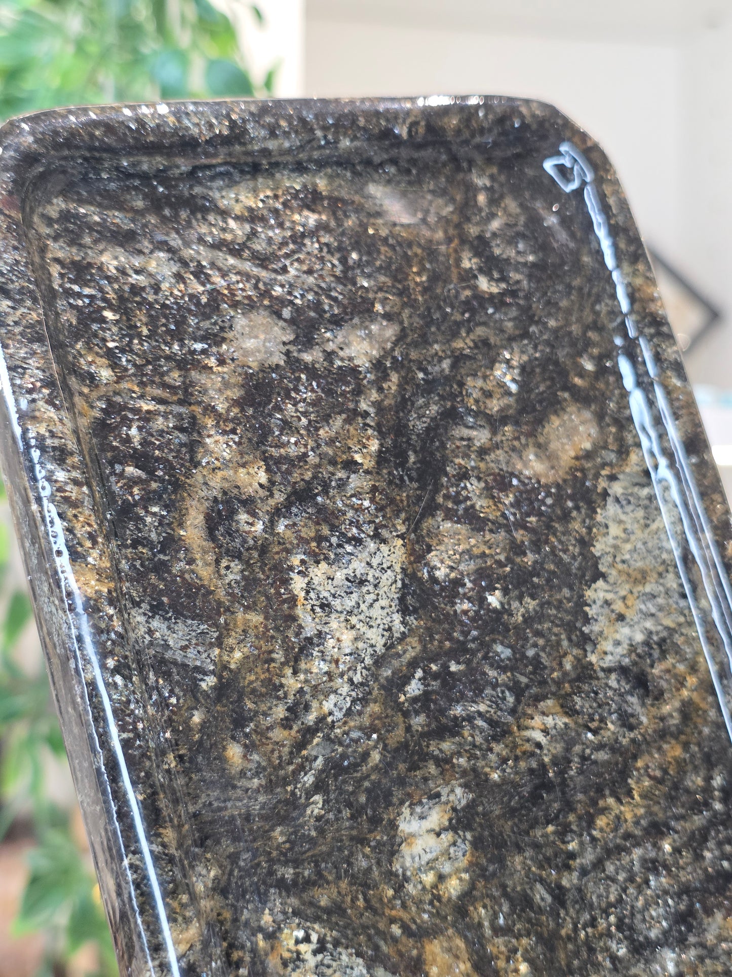 Golden Mica on Granite Rectangular Plate Tray - A