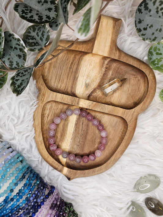 Lavender Quartz 8mm Bead Bracelet - MAS1021