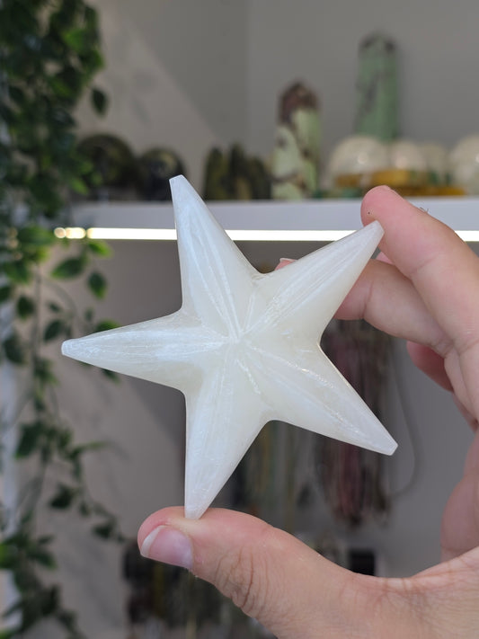 Small Mexican Onyx Starfish - White Calcite - B