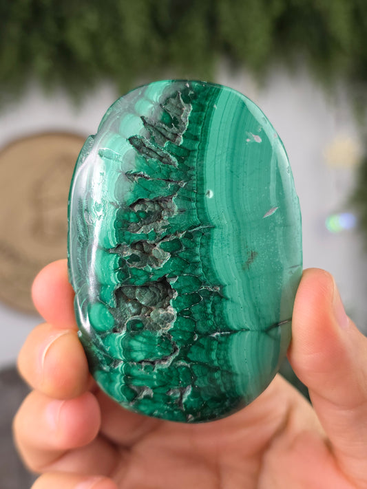 Malachite Palm Stones