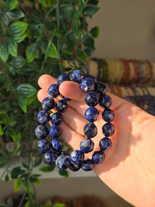 Sodalite - Round Facetted Bead Bracelet 13mm