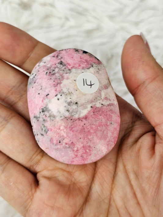 Peruvian Rhodonite Palm Stone- MAS0739