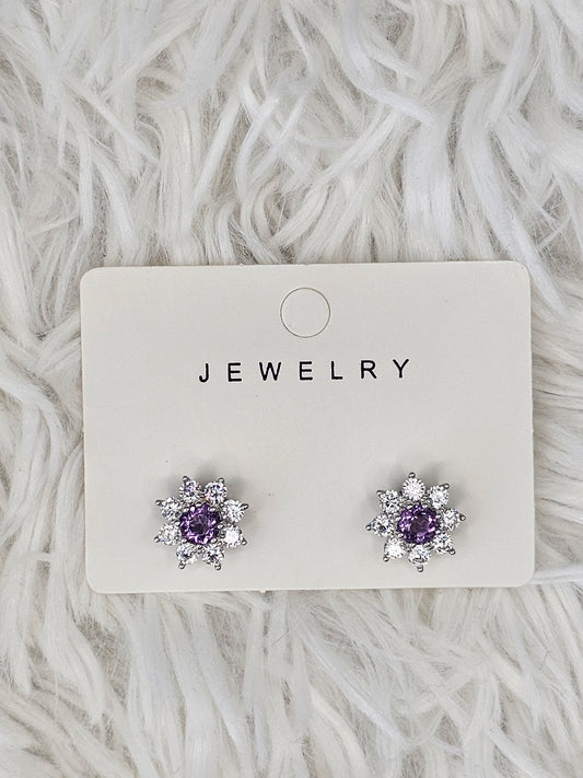 S925 Silver Amethyst Earrings - MAS0857