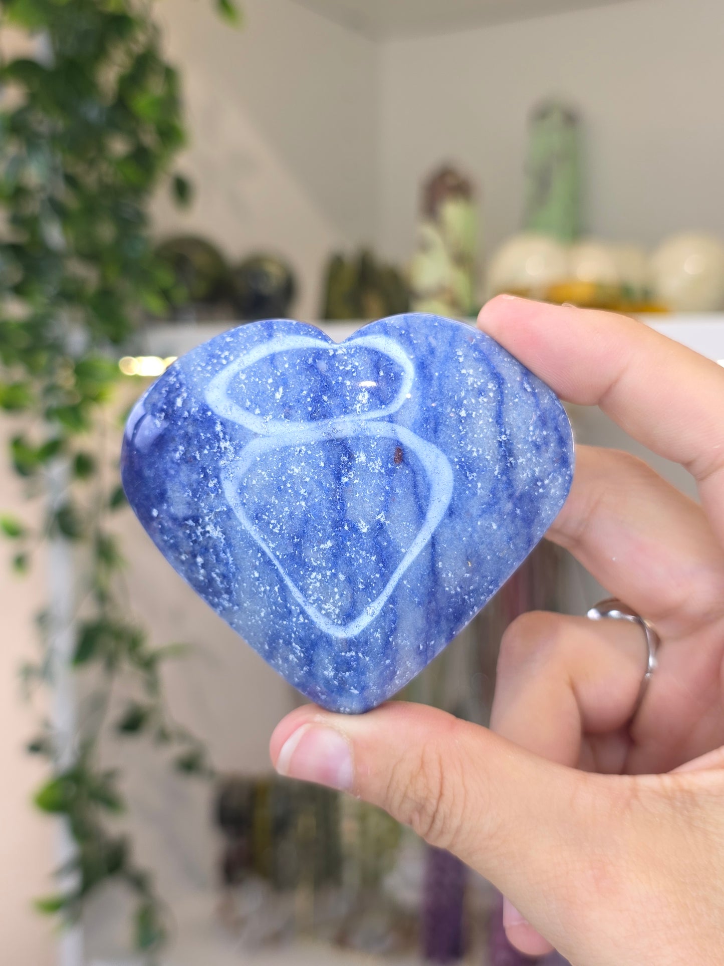 Brazilian Blue Aventurine Large Puffy Hearts