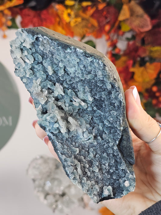 Blue Chalcedony with Apophyllite from Namibia - MAS2437