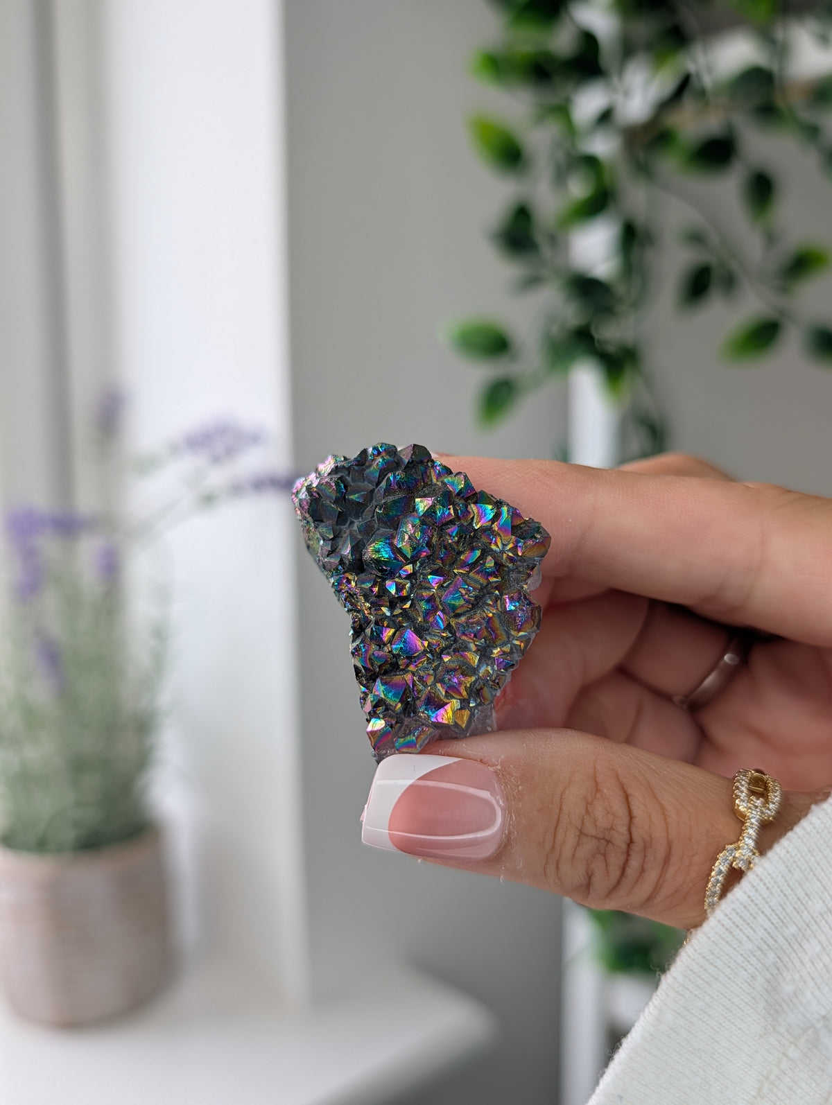 Brazilian Titanium Aura Amethyst Clusters