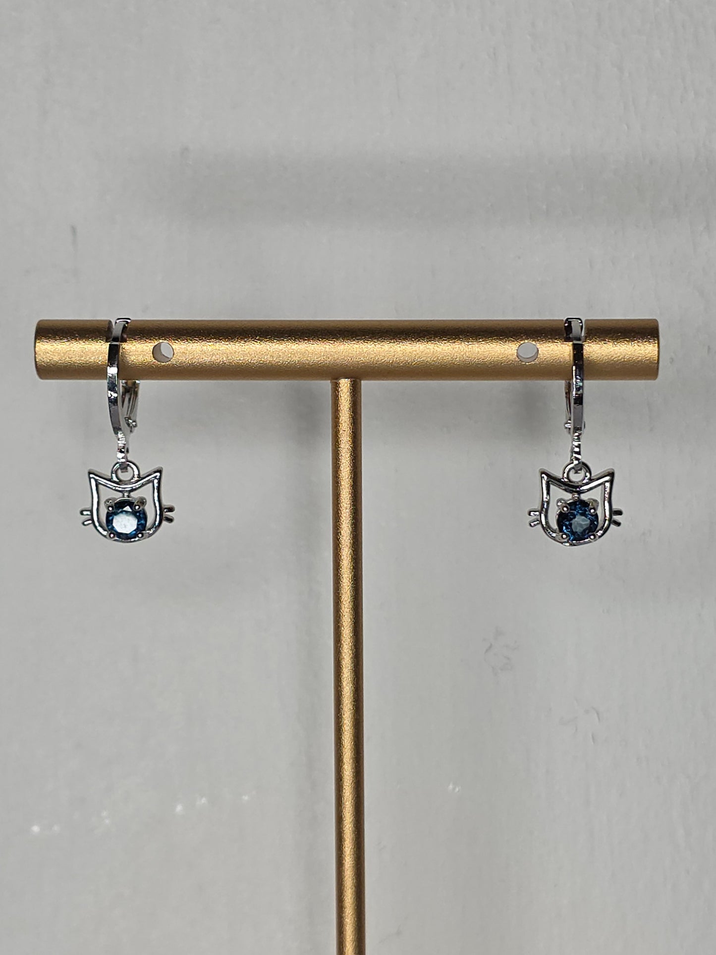 Topaz Cat Earrings with S925 Posts