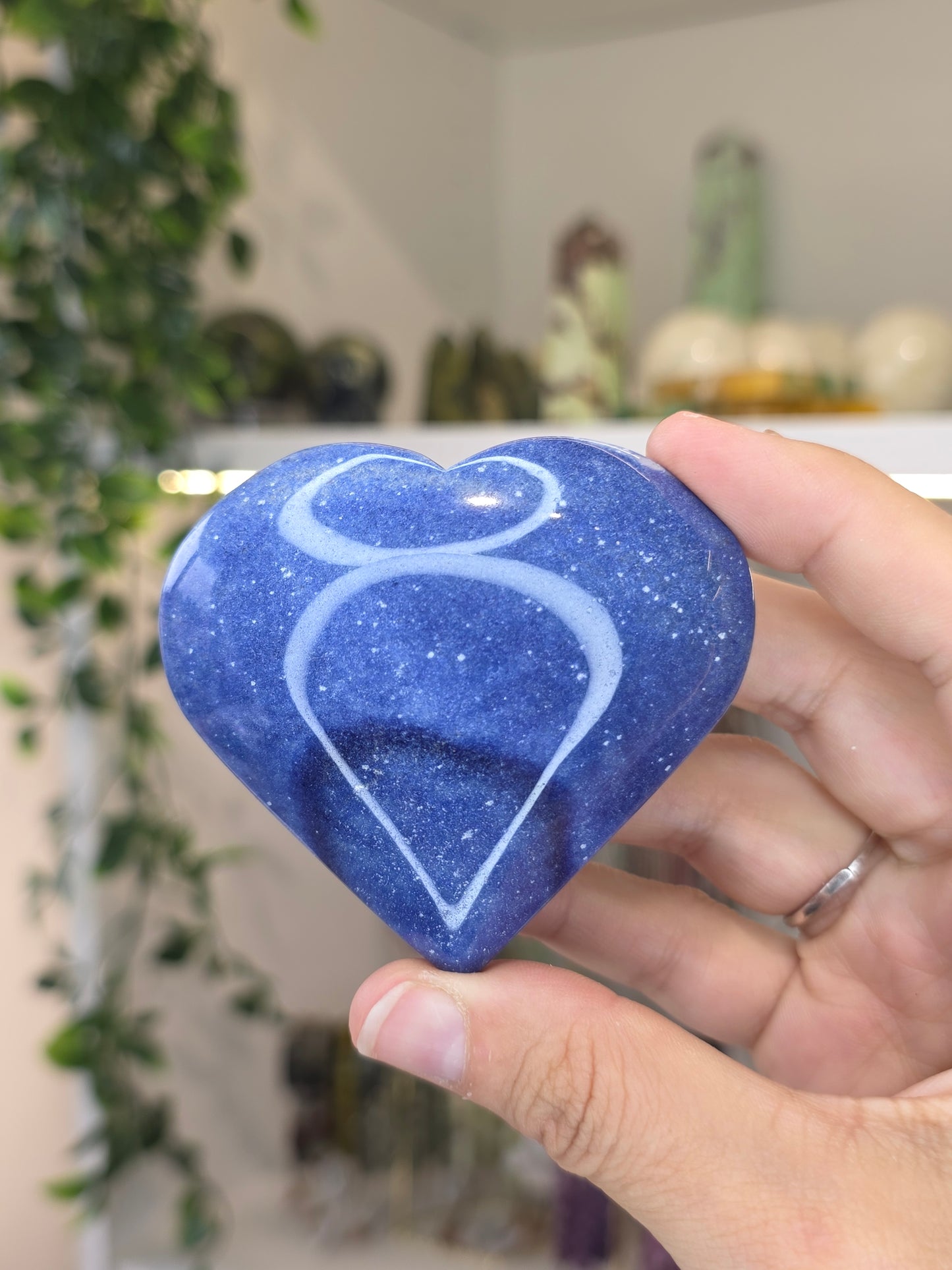Brazilian Blue Aventurine Large Puffy Hearts