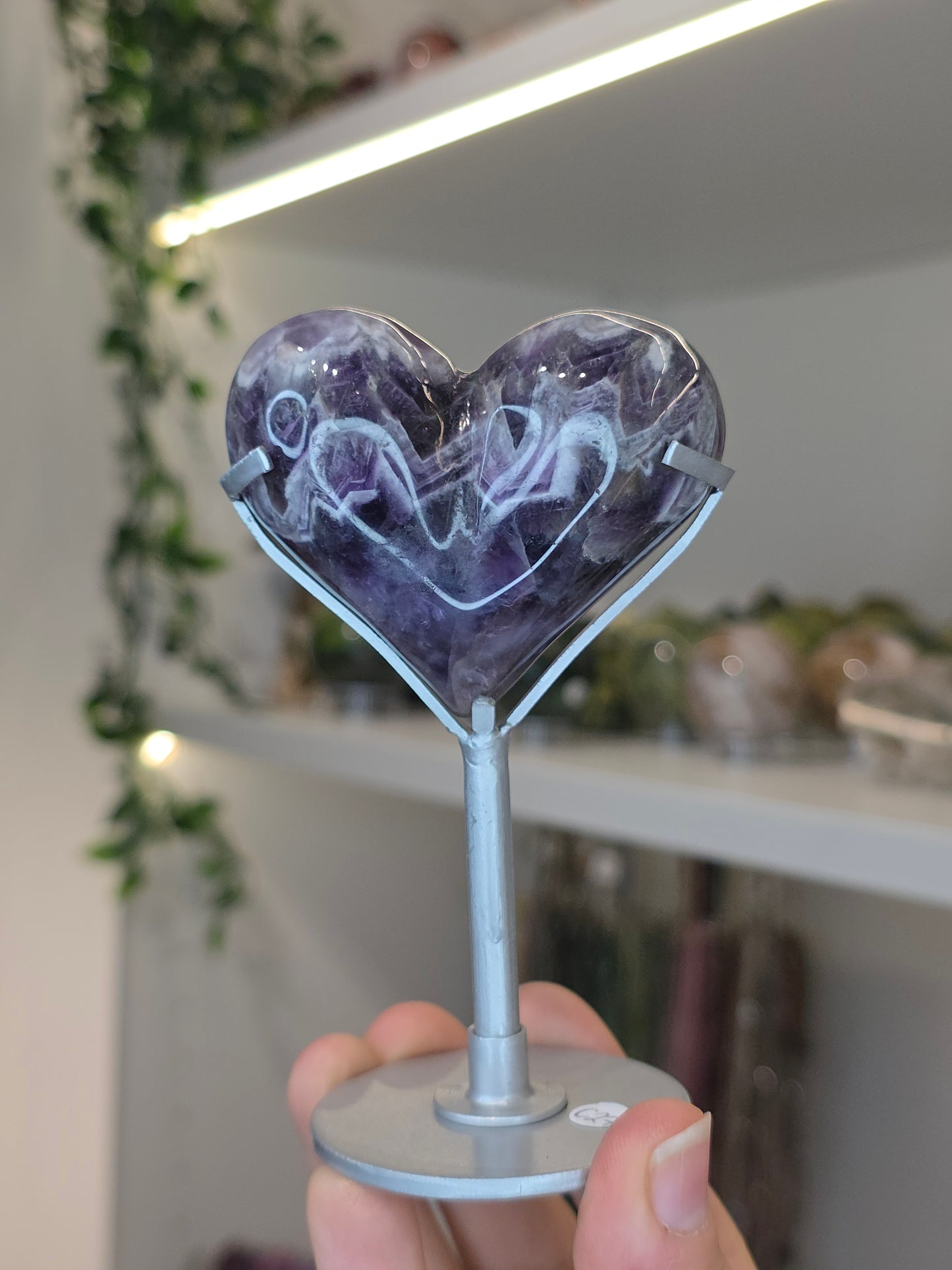 Dream Amethyst Hearts on Stand