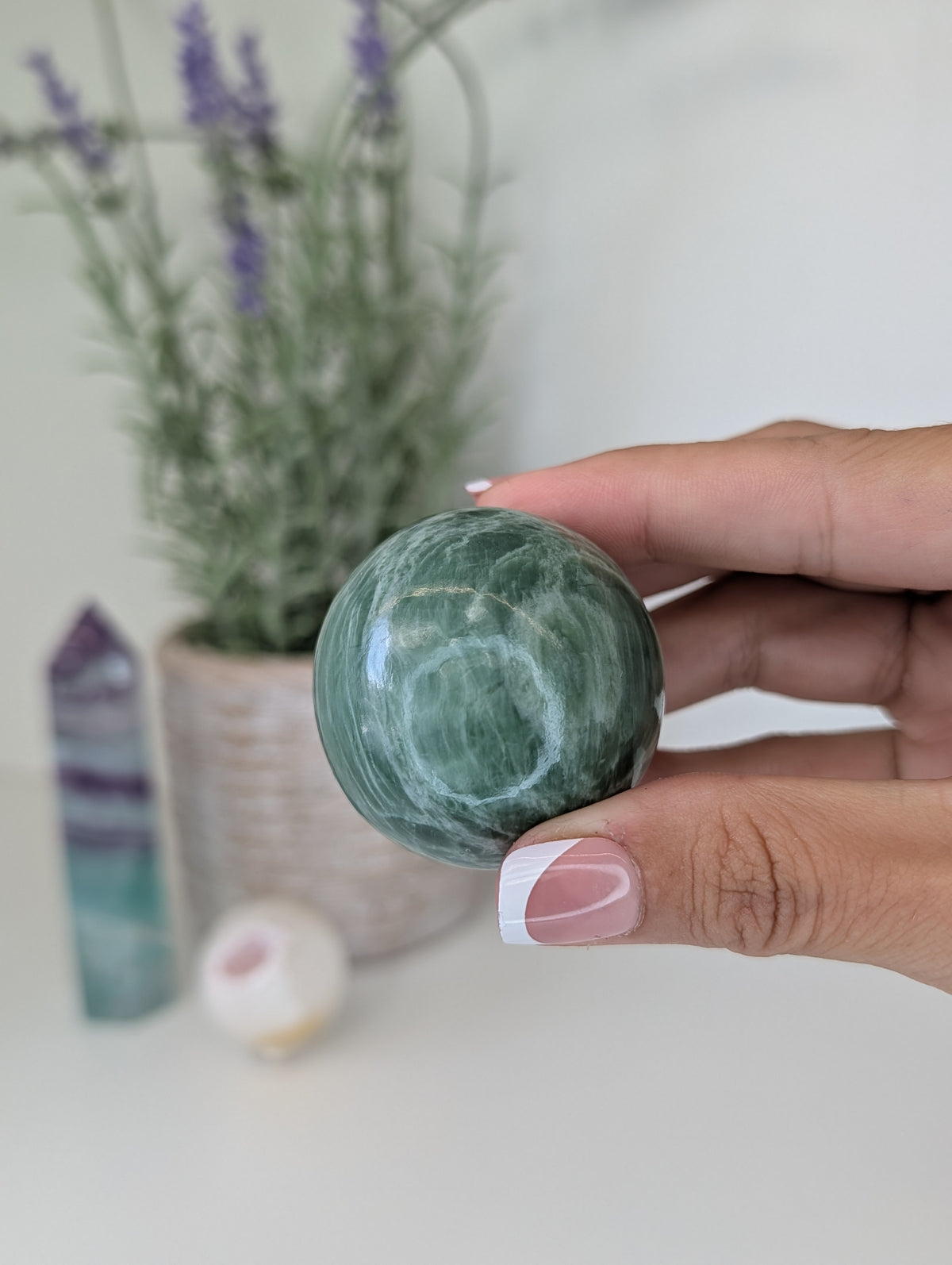 Green Kammererite Spheres from India