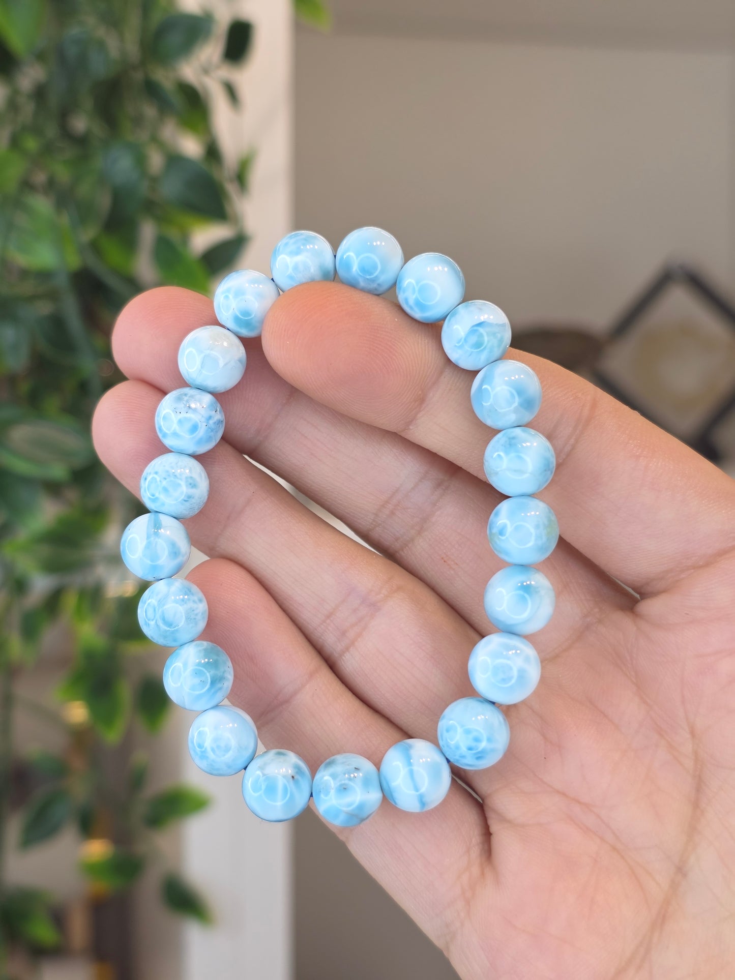 High Grade Larimar Bracelet 8mm - A