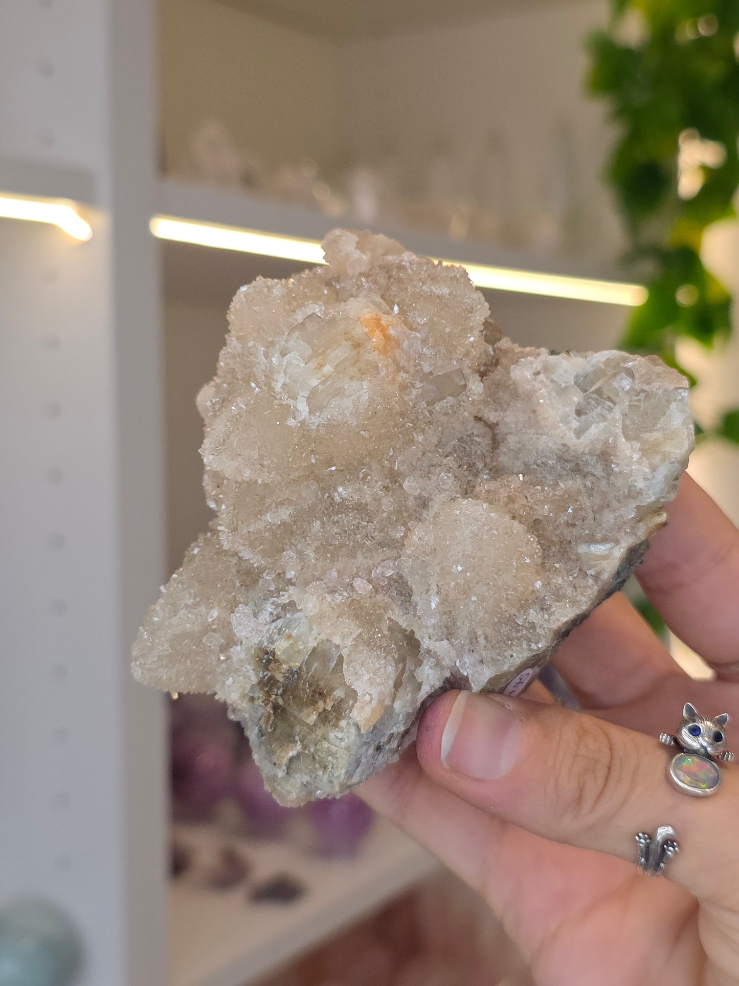 Sugary Dogtooth Calcite with Heulandite and Stilbite from Madhya Pradesh, India - H