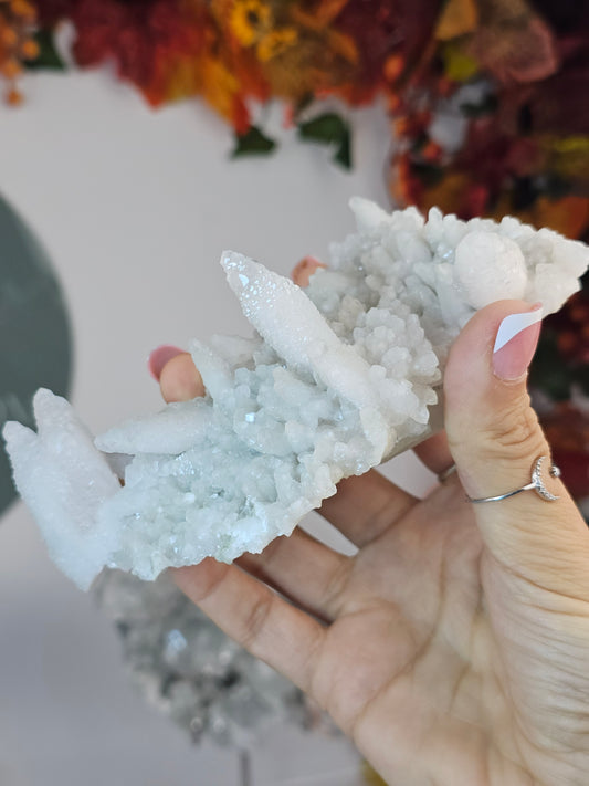 Pink Tooth Calcit with Fluorite from Hunan Province - MAS2355