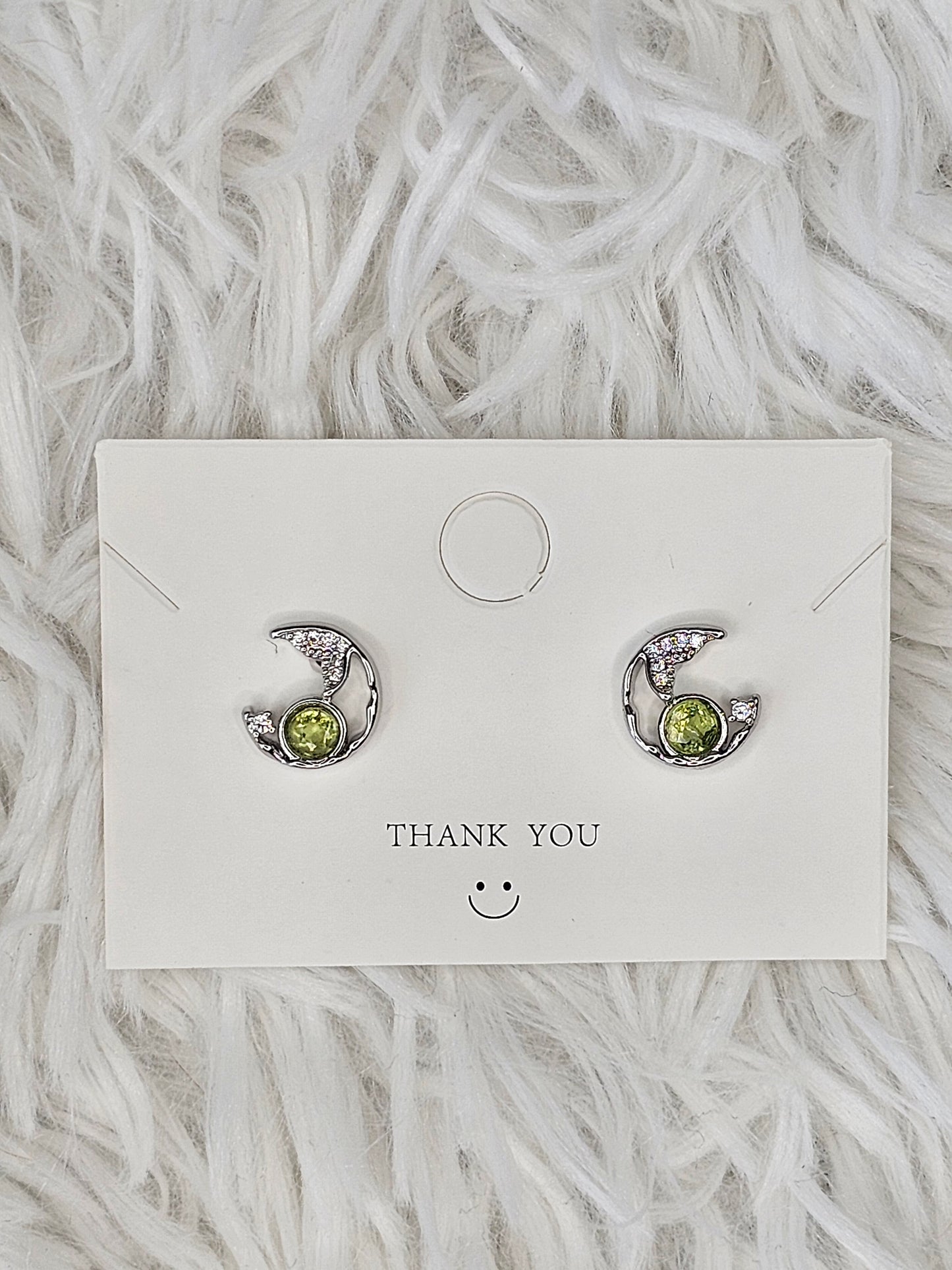 S925 Silver Peridot Earrings - MAS0863