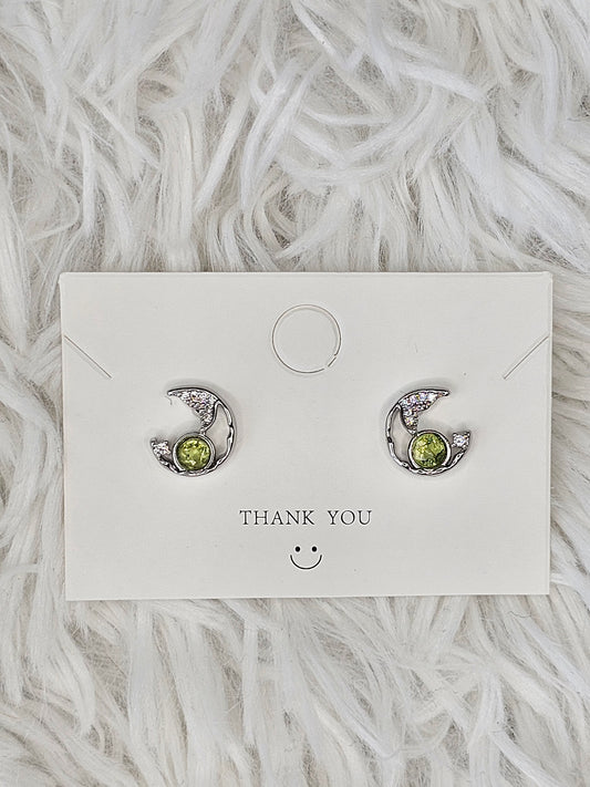 S925 Silver Peridot Earrings - MAS0863