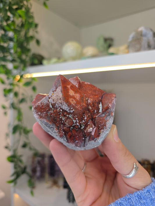 'Alien Amethyst' Hemitite Included Amethyst from Hyderabad, India A