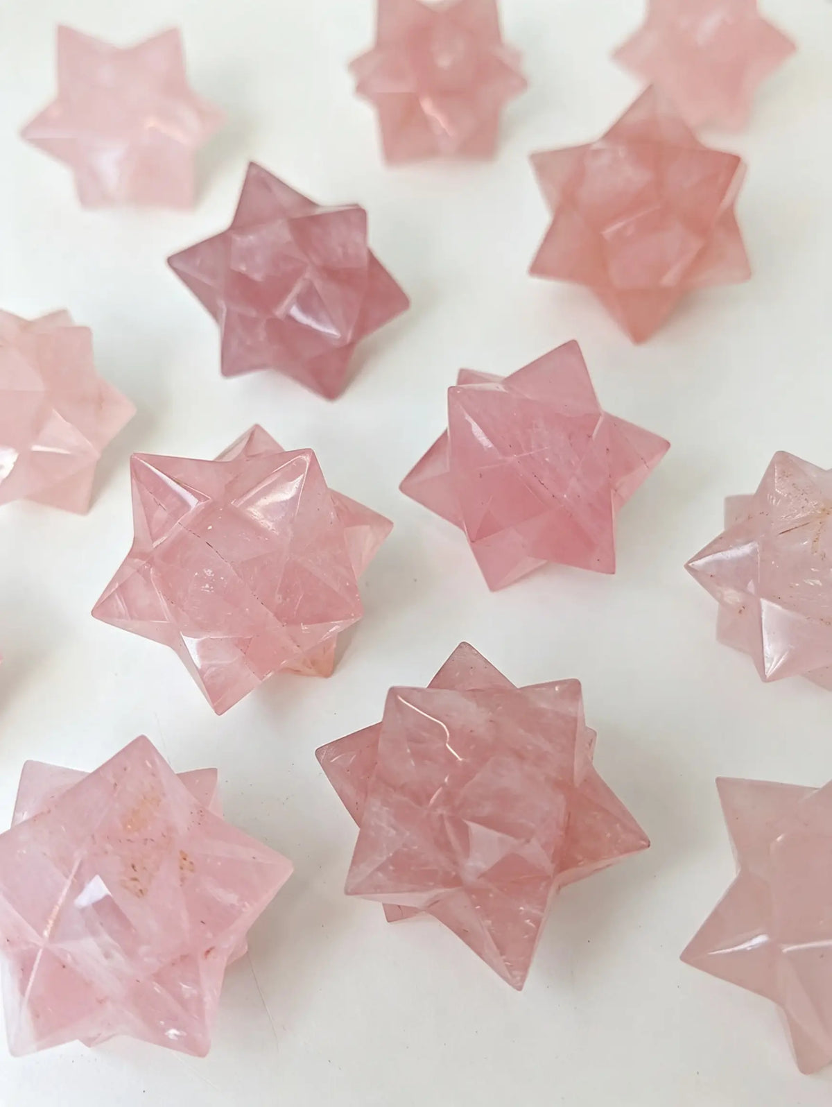 Intuitively Chosen Rose Quartz Merkaba Stars