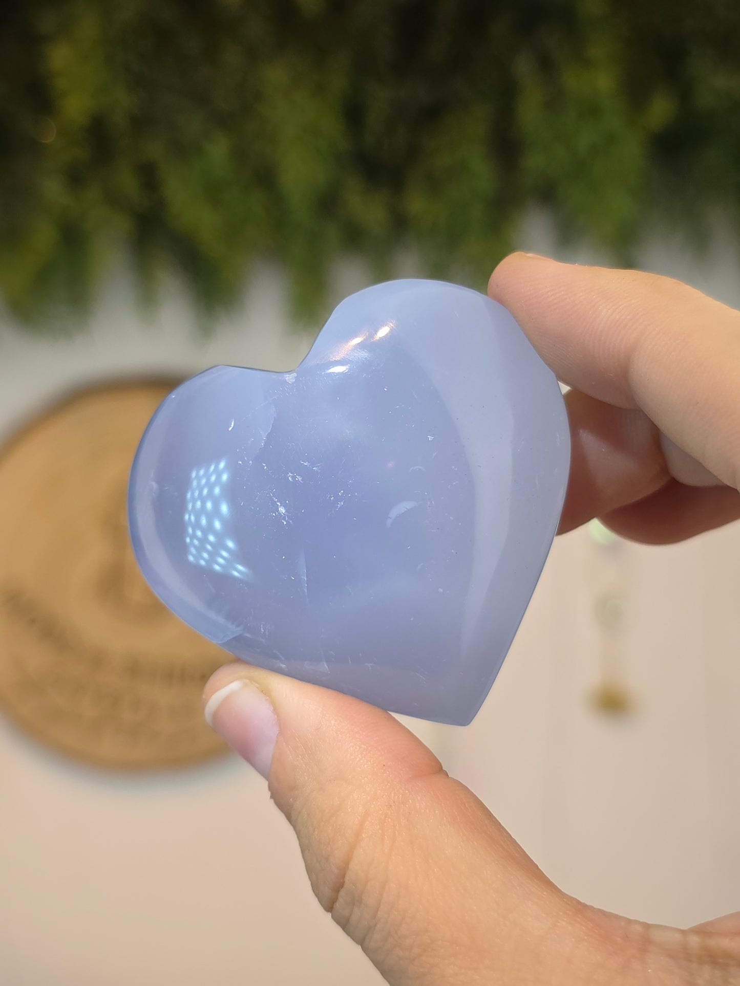 Blue Chalcedony Puffy Hearts