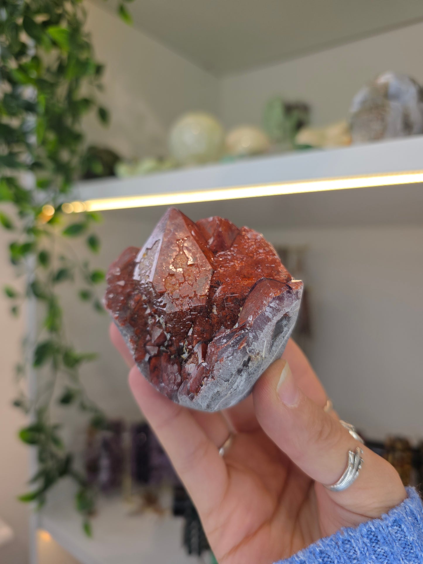 'Alien Amethyst' Hemitite Included Amethyst from Hyderabad, India A
