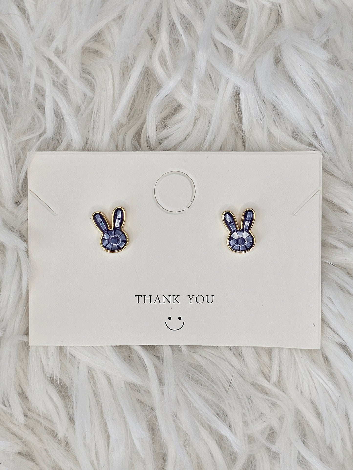 S925 Silver Blue Shell Earrings - MAS0843